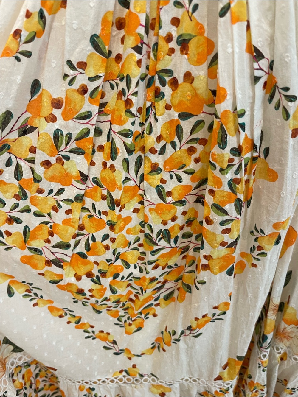 FARM Rio Cashew Ruffle Crossback Maxi Dress White Orange Floral S - Picture 6 of 16